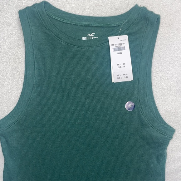 NWT /Hollister/ Ribbed High-Neck Tank /SIZE: Small /Dark Green - Picture 6 of 9